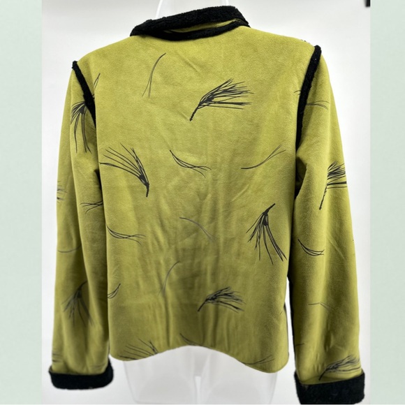 Robert Kitchens Faux Suede Jacket with Natural Print in Green and Black - Small - Picture 2 of 7